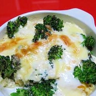 ブロッコリーとカボチャの塩豆腐グラタン